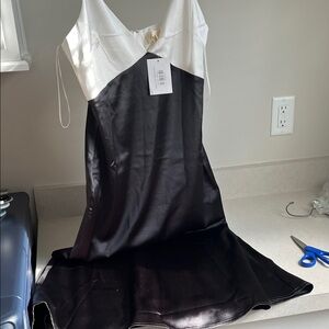 Lena Black and White Satin Garment